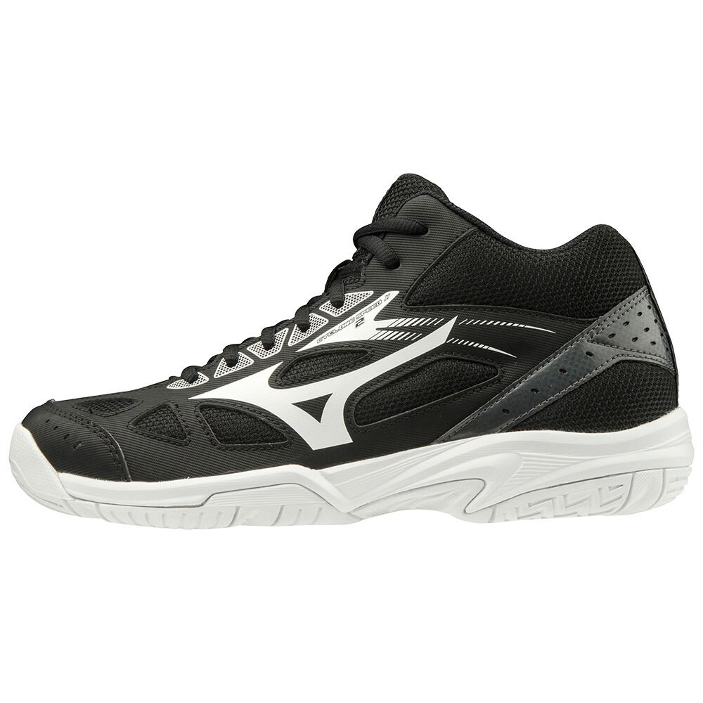 Mizuno Women's Volleyball Shoes Cyclone Speed 2 Mid Junior Black/White/Dark Grey - PTQEUCI-71